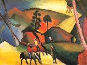 August Macke Indianer auf Pferden oil painting